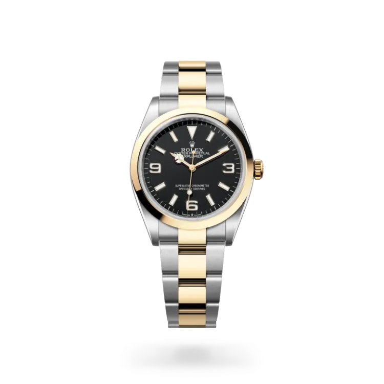 Explorer 36 rolex explorer in acciaio Oystersteel e oro giallo, m124273-0001 - De Pascalis Gioielli