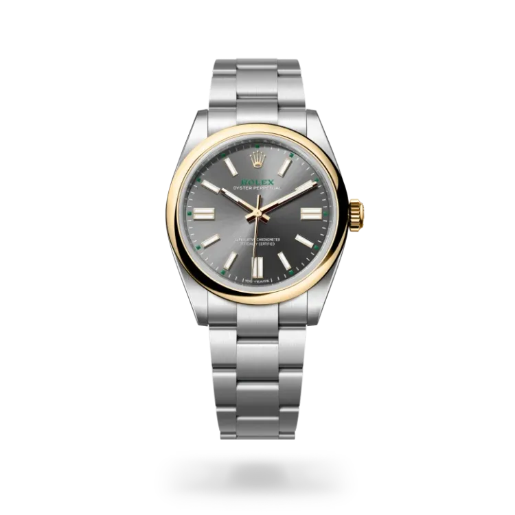 Oyster Perpetual 41 rolex oyster perpetual in acciaio Oystersteel e oro giallo, m134303-0001 - De Pascalis Gioielli